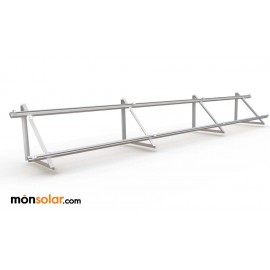 Estructura de aluminio con railes para 3 paneles de 12v horizontales