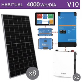 Kit solar Victron-Litio 5000W potencia y 2000Wh/día con batería de 9,6kwh - V10