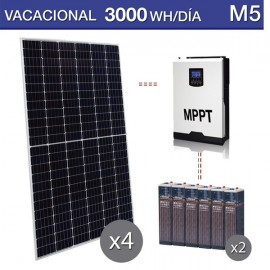 Kit solar con baterías estacionarias consumo 3000wh M5