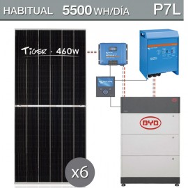 kit solar con batería de litio para consumo de 5500Wh/dia - P7L