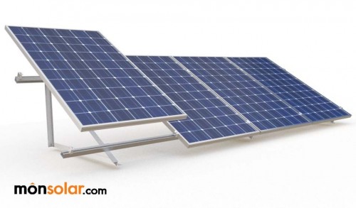 jugo Popa fácilmente Estructura para 4 paneles solares de 150wp y 12v en posición vertical para  superficie plana
