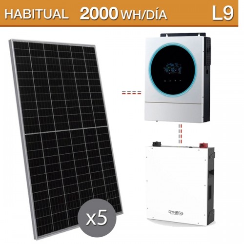 kit placas solares con batería de litio Dyness 4,8Kwh modelo A48100