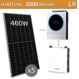 Kit solar Litio 5600W potencia y 2000Wh/día con batería de 4,8kwh - L9