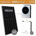 Kit solar Litio 5600W potencia y 4000Wh/día con batería de 9,6kwh - L10
