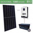 Kit solar 3000W potencia y 1000Wh/día consumo vacacional - B12