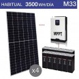 Kit solar 3.000W potencia y 3.500Wh/día consumo habitual - M33