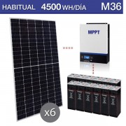 Kit solar consumo de 4500Wh/día durante todo el año M36