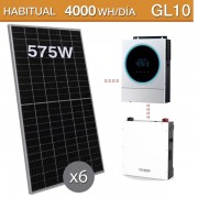 Kit solar Litio con placas grandes y batería de 9,6kwh - GL10