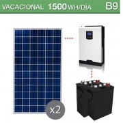 kit solar con baterias de ciclo profundo para un consumo de 1500Wh/día en verano