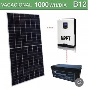 Kit solar 3000W potencia y 1000Wh/dia consumo vacacional