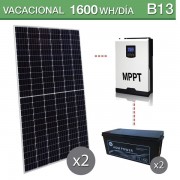 Kit solar 3000W potencia y 1600Wh/dia consumo vacacional