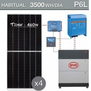 kit solar con batería de litio para consumo de 5500Wh/dia - P6L