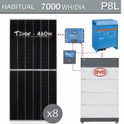 Kit solar con batería de litio para consumo de 7000wh/dia - P8L