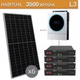 Kit solar Litio 5600W potencia y 3500Wh/día con batería de 9,6kwh - L3